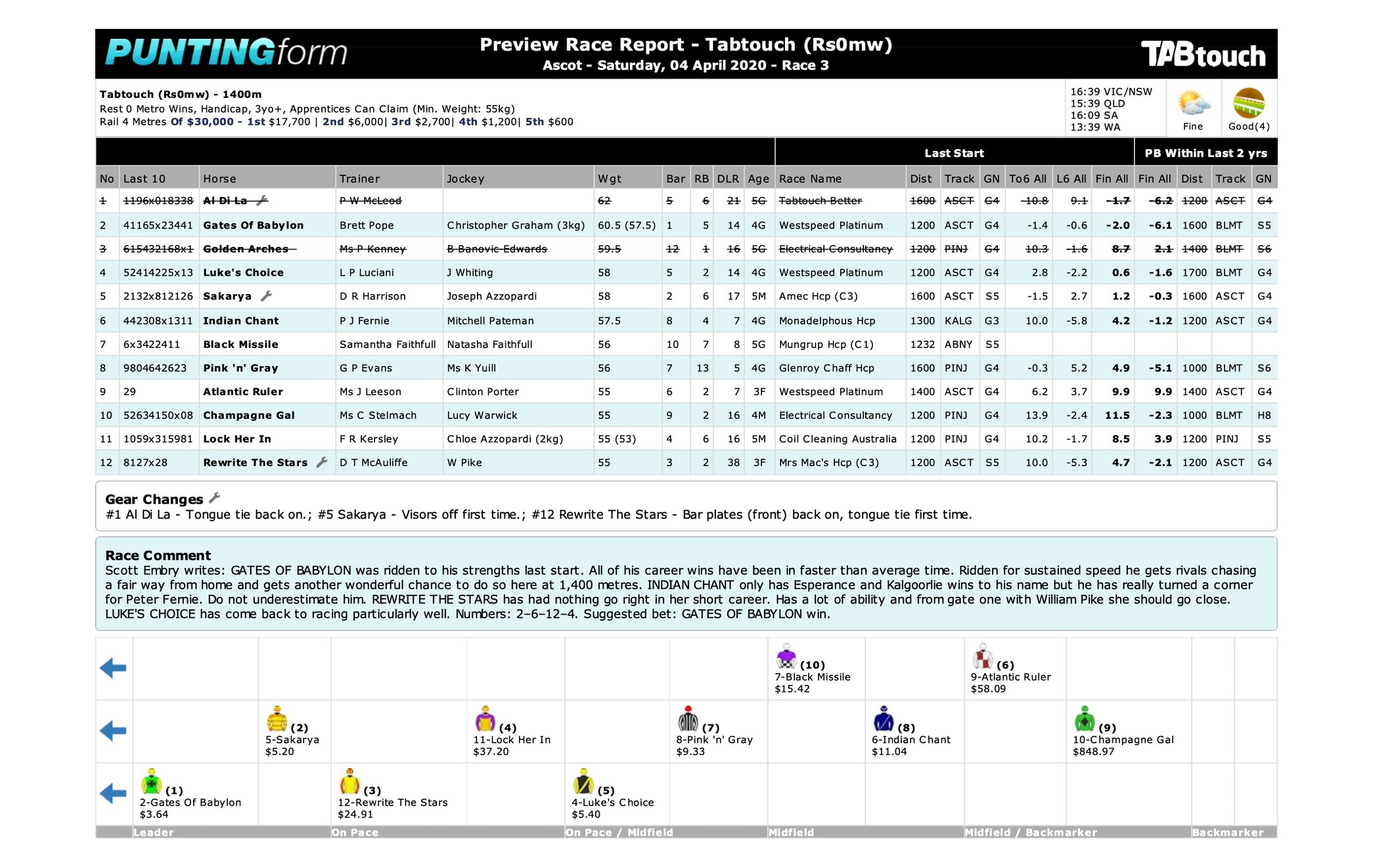 Punting Form reports